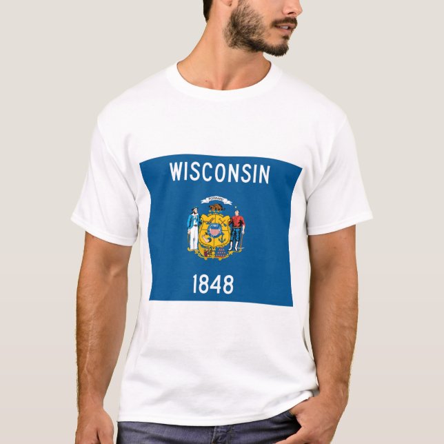 Camiseta Bandera del estado de Wisconsin (Anverso)
