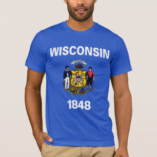 Camiseta Bandera del estado de Wisconsin