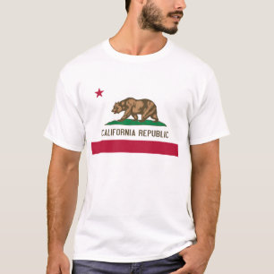 Camiseta Bandera del estado del oso de la república de