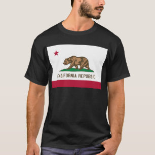 Camiseta Bandera del estado del oso de la república de