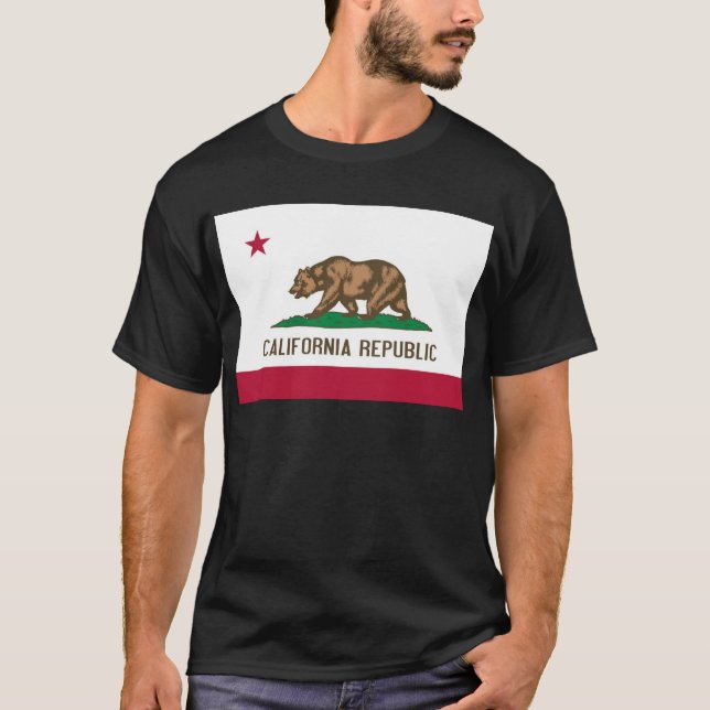 Camiseta Bandera del estado del oso de la república de (Anverso)