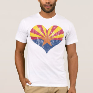 Camiseta Bandera del estado del vintage del corazón de