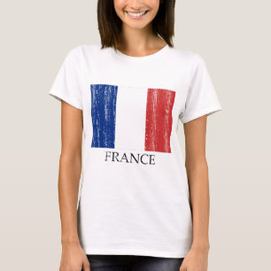 Camiseta Bandera del francés del vintage