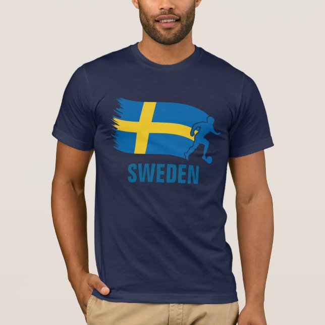 Camiseta Bandera del fútbol de Suecia (Anverso)