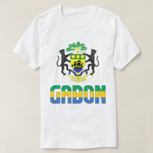 Camiseta Bandera del Gabón y Patriótico Del Escudo De Armas