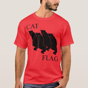 Camiseta Bandera del gato Bandera divertida negra 