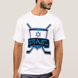 Camiseta Bandera del hockey sobre hielo de Israel
