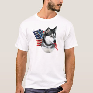 Camiseta Bandera del husky siberiano
