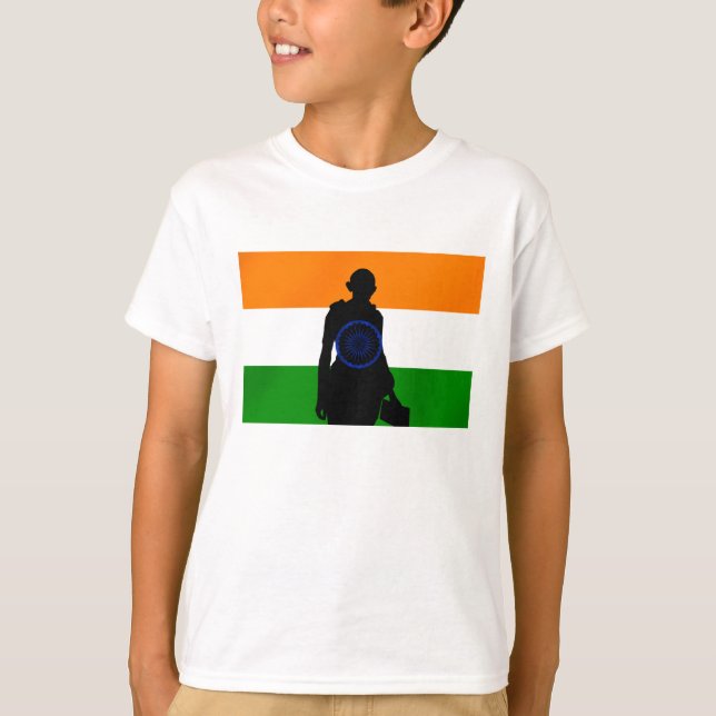 Camiseta Bandera del indio de Mahatma Gandhi la India Asia (Anverso)