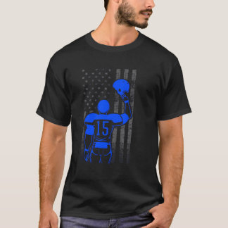 Camiseta Bandera del jugador de fútbol azul número 15 con