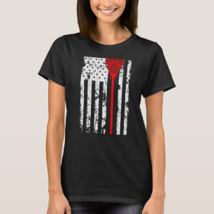 Camiseta Bandera del jugador de Lacrosse de Estados Unidos
