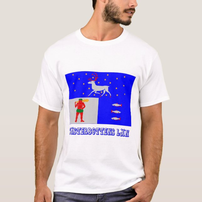 Camiseta Bandera del län de Västerbottens con nombre (Anverso)