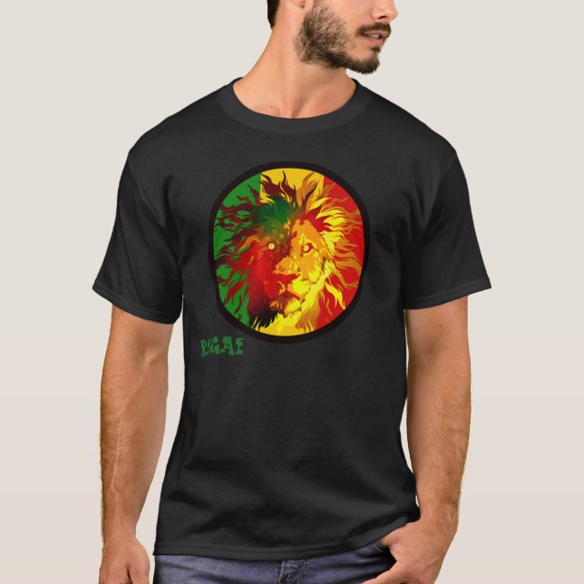 Camiseta bandera del león del reggae del rasta (Anverso)