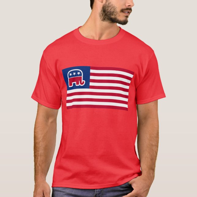 Camiseta Bandera del logotipo del Elefante del GOP (Anverso)