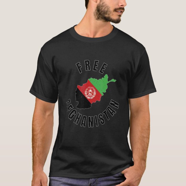 Camiseta Bandera del mapa de Afganistán libre (Anverso)