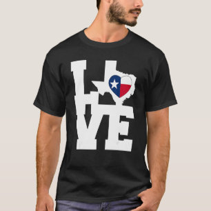 Camiseta Bandera del mapa de amor de Texas Tees gráficos de
