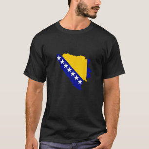 Camiseta Bandera del mapa de Bosnia y Herzegovina