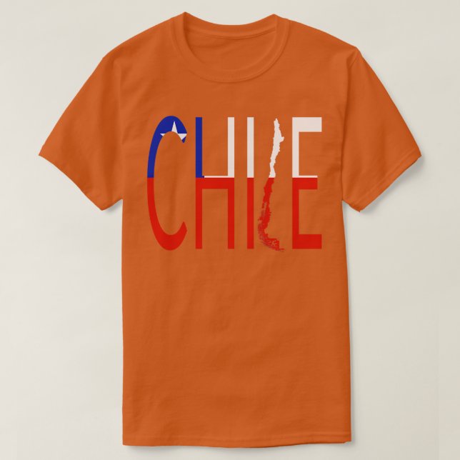 Camiseta Bandera del mapa de Chile (Diseño del anverso)