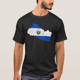 Camiseta Bandera del mapa de El Salvador Raíces Salvadoreña