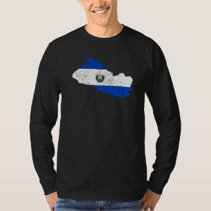 Camiseta Bandera del mapa de El Salvador Raíces Salvadoreña