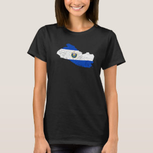 Camiseta Bandera del mapa de El Salvador Raíces Salvadoreña