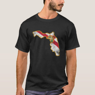 Camiseta Bandera del mapa de Florida Sunshine State USA Ame