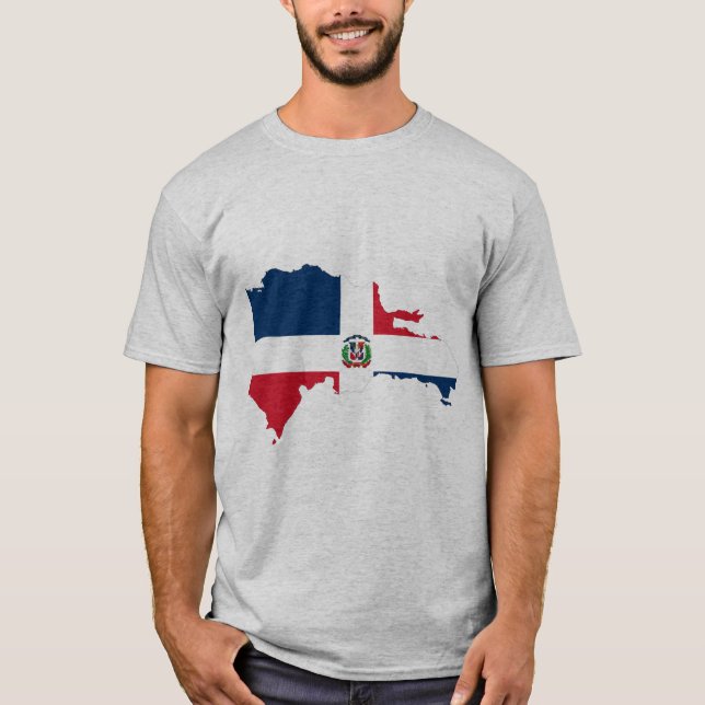 Camiseta Bandera del mapa de la República Dominicana (Anverso)