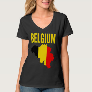 Camiseta Bandera del mapa de país de Bélgica  belga