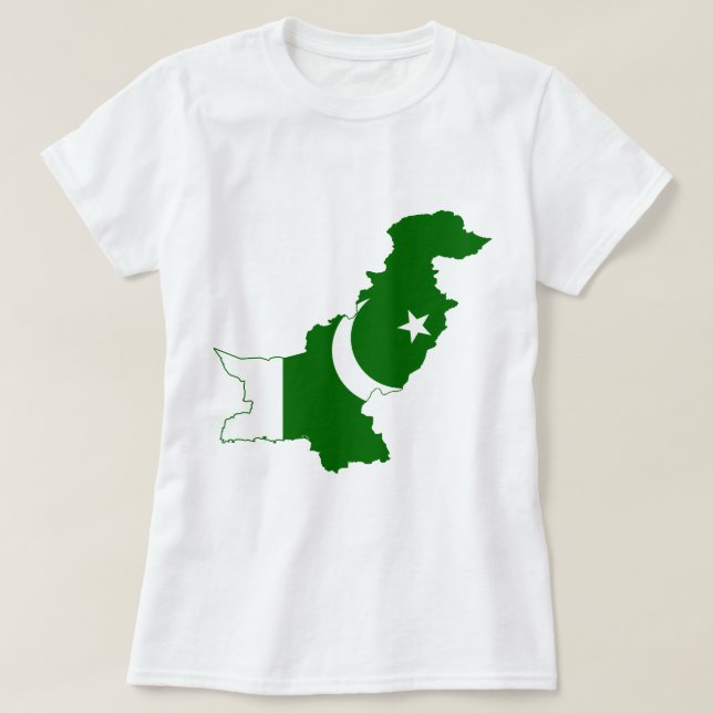 Camiseta Bandera del mapa de Paquistán (Diseño del anverso)