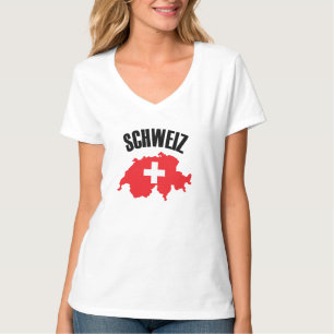 Camiseta Bandera del mapa de Suiza de Schweiz