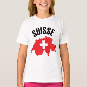Camiseta Bandera del mapa de Suiza de Suisse