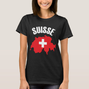 Camiseta Bandera del mapa de Suiza de Suisse