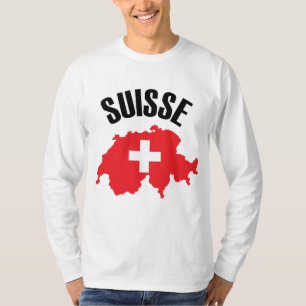 Camiseta Bandera del mapa de Suiza de Suisse