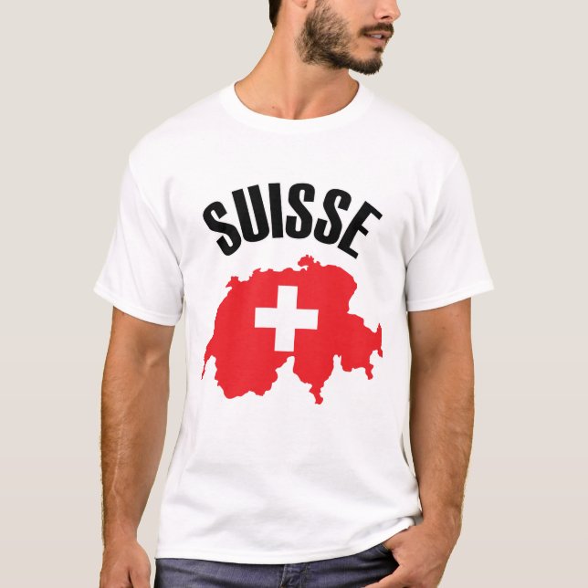 Camiseta Bandera del mapa de Suiza de Suisse (Anverso)