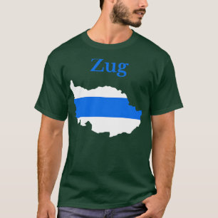 Camiseta Bandera del mapa del cantón Zug Suiza