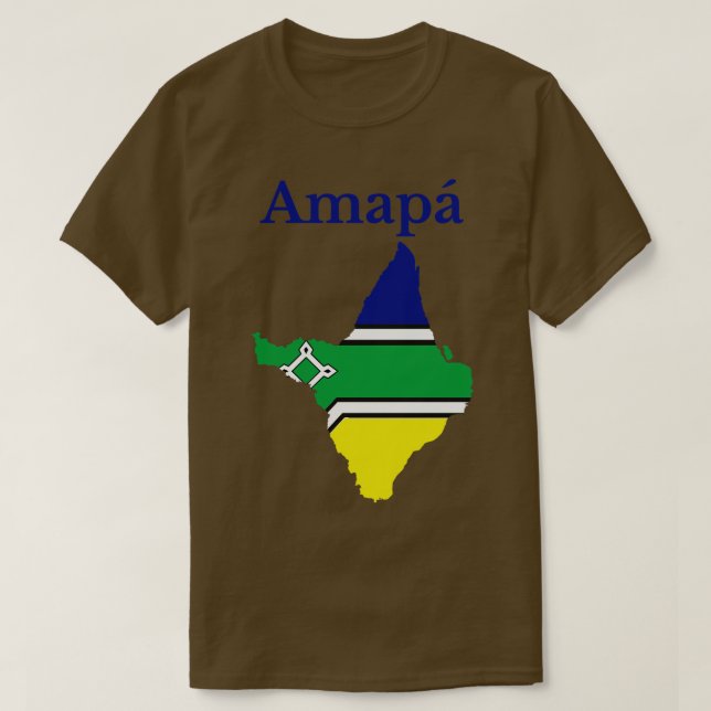Camiseta Bandera del mapa del estado de Amapa Brasil (Diseño del anverso)