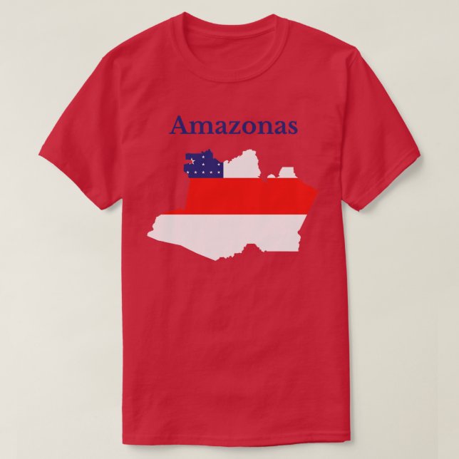 Camiseta Bandera del mapa del estado de Amazonas (Diseño del anverso)