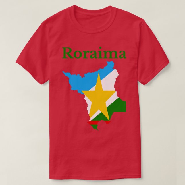 Camiseta Bandera del mapa del estado de Roraima Brasil (Diseño del anverso)