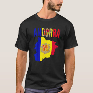 Camiseta Bandera del mapa del país andorrano