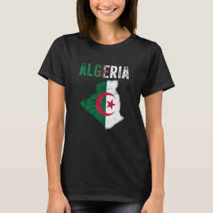 Camiseta Bandera del mapa del país argelino