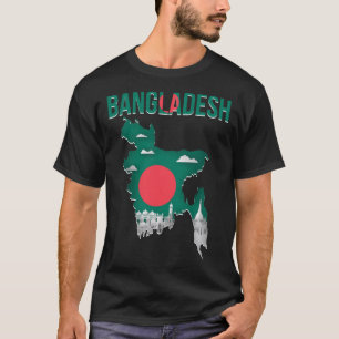 Camiseta Bandera del mapa del país bangladesí