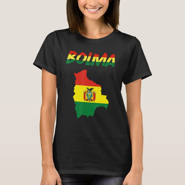 Camiseta Bandera del mapa del país Bolivia Bandera bolivian (Anverso)