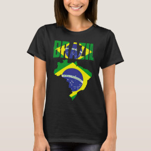Camiseta Bandera del mapa del país brasileño