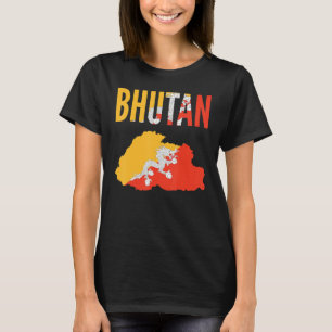 Camiseta Bandera del mapa del país en Bután