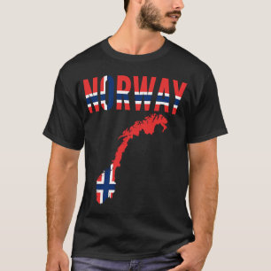 Camiseta Bandera del mapa del país noruego de Noruega