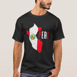 Camiseta Bandera del mapa del Perú