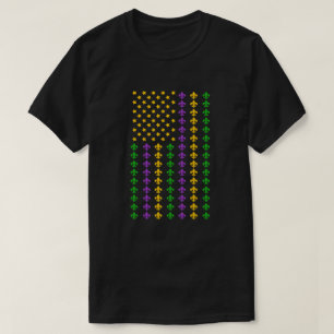 Camiseta Bandera del Mardi Gras de Estados Unidos con bande