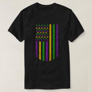 Camiseta Bandera del Mardi Gras de Estados Unidos con bande