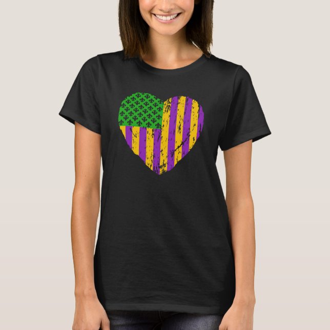 Camiseta Bandera del Mardi Gras de Estados Unidos con bande (Anverso)
