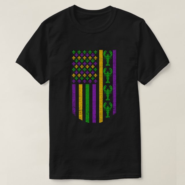 Camiseta Bandera del Mardi Gras de Estados Unidos con el pe (Diseño del anverso)